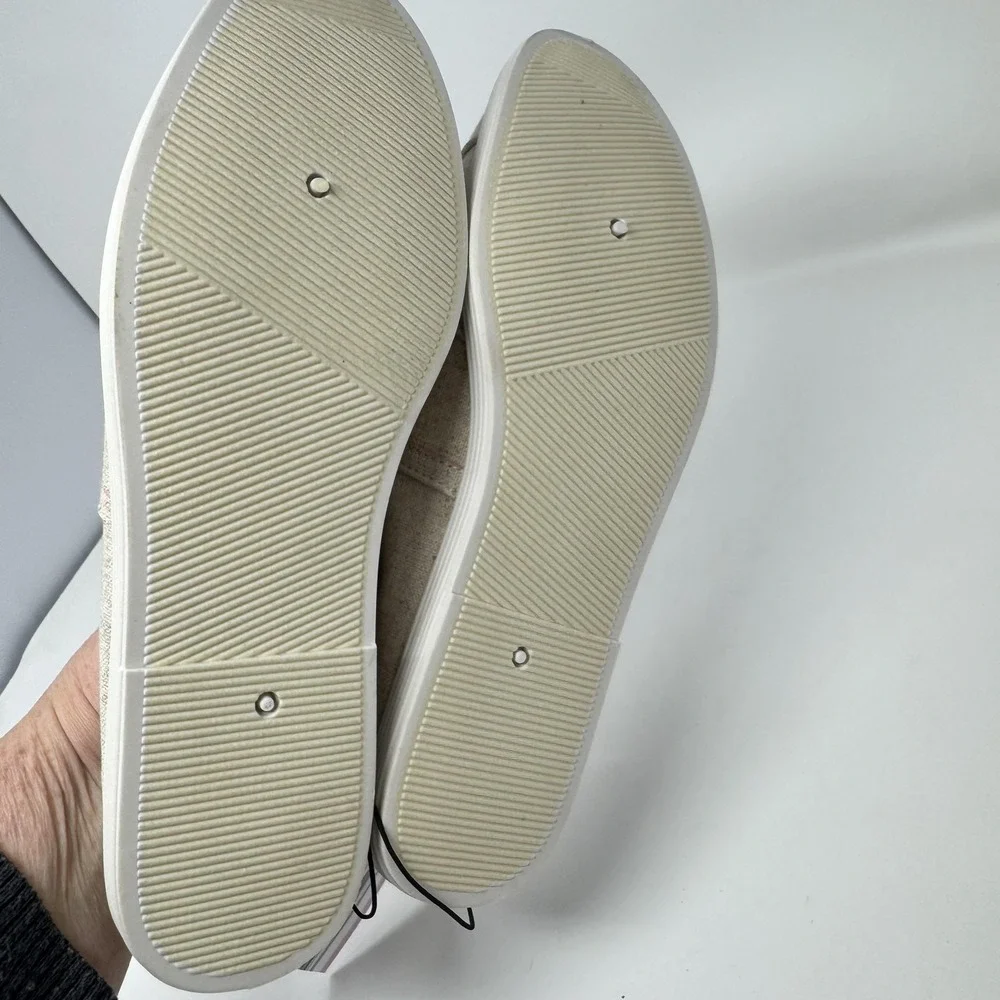 Serra Shoes Womens Size 10 Beige Canvas Slip On Flats Casual Lightweight Travel